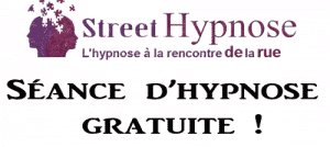 Pancarte street-hypnose, séance d'hypnose de rue gratuite à pau
